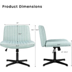 Chaise de bureau BOSSIN Criss Cross sans accoudoirs, sans roulettes, chaise de vanité pivotante moderne rembourrée en tissu