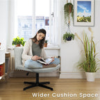 Chaise de bureau BOSSIN Criss Cross sans accoudoirs, sans roulettes, chaise de vanité pivotante moderne rembourrée en tissu