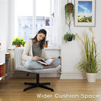 Chaise de bureau BOSSIN Criss Cross sans accoudoirs, sans roulettes, chaise de vanité pivotante moderne rembourrée en tissu