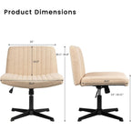 Chaise de bureau BOSSIN Criss Cross sans accoudoirs, sans roulettes, chaise de vanité pivotante moderne rembourrée en tissu