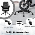 Chaise de bureau ergonomique Bossin pour grandes et grandes tailles, dossier haut, hauteur réglable, en cuir, avec accoudoirs rembourrés et rabattables