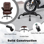 Chaise de bureau ergonomique Bossin pour grandes et grandes tailles, dossier haut, hauteur réglable, en cuir, avec accoudoirs rembourrés et rabattables