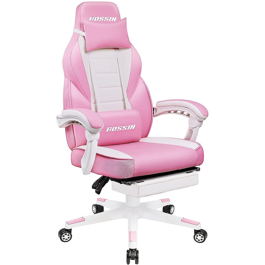 Chaise de jeu de style course BOSSIN, chaise de jeu grande et grande de 300 lb, chaise d'ordinateur à dossier haut