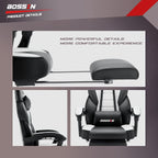 Chaise de jeu de style course BOSSIN, chaise de jeu grande et grande de 300 lb, chaise d'ordinateur à dossier haut