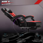 Chaise de jeu de style course BOSSIN, chaise de jeu grande et grande de 300 lb, chaise d'ordinateur à dossier haut