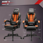 Chaise de jeu de style course BOSSIN, chaise de jeu grande et grande de 300 lb, chaise d'ordinateur à dossier haut