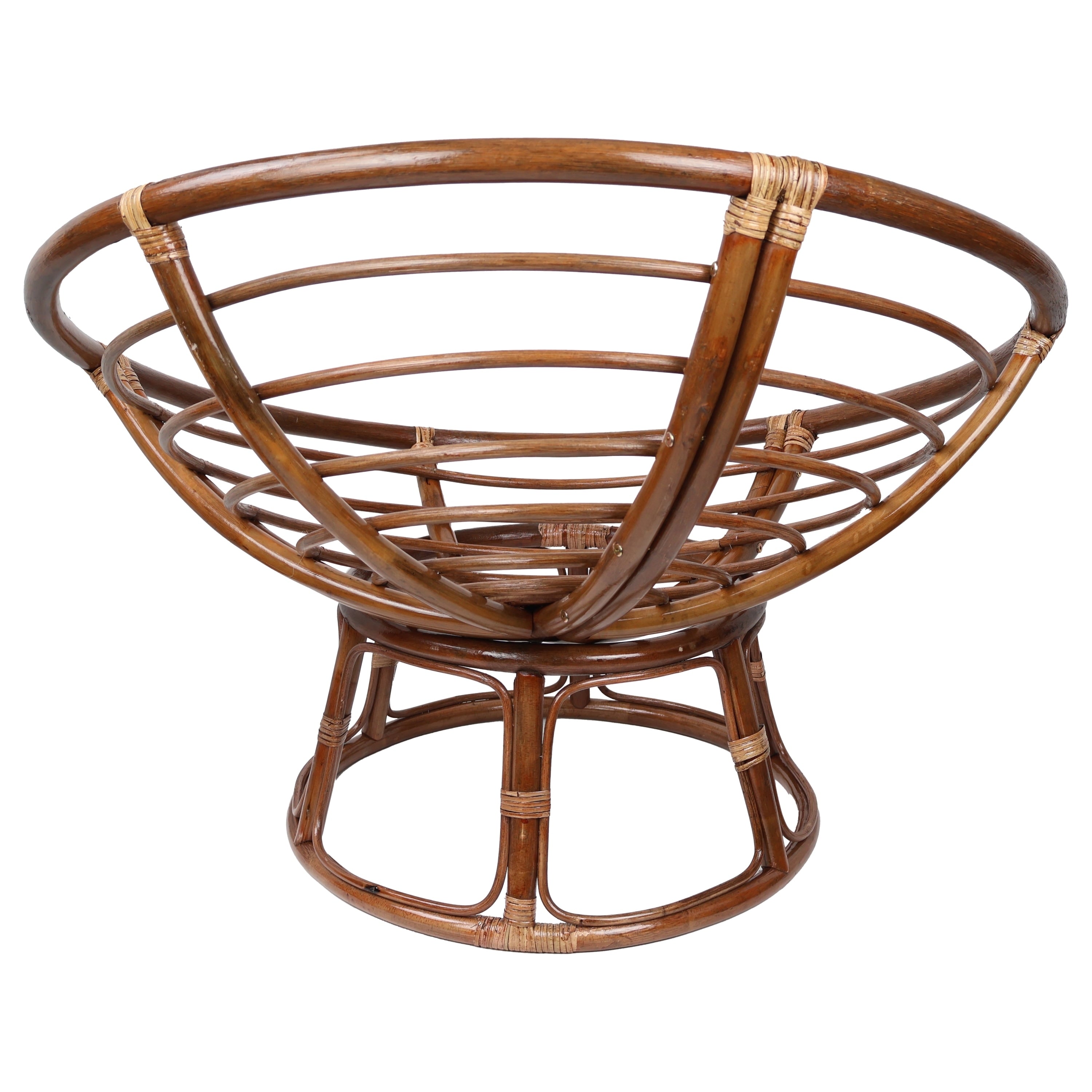 Chaise Papasan Bali en rotin de 42 pouces avec coussin en sergé