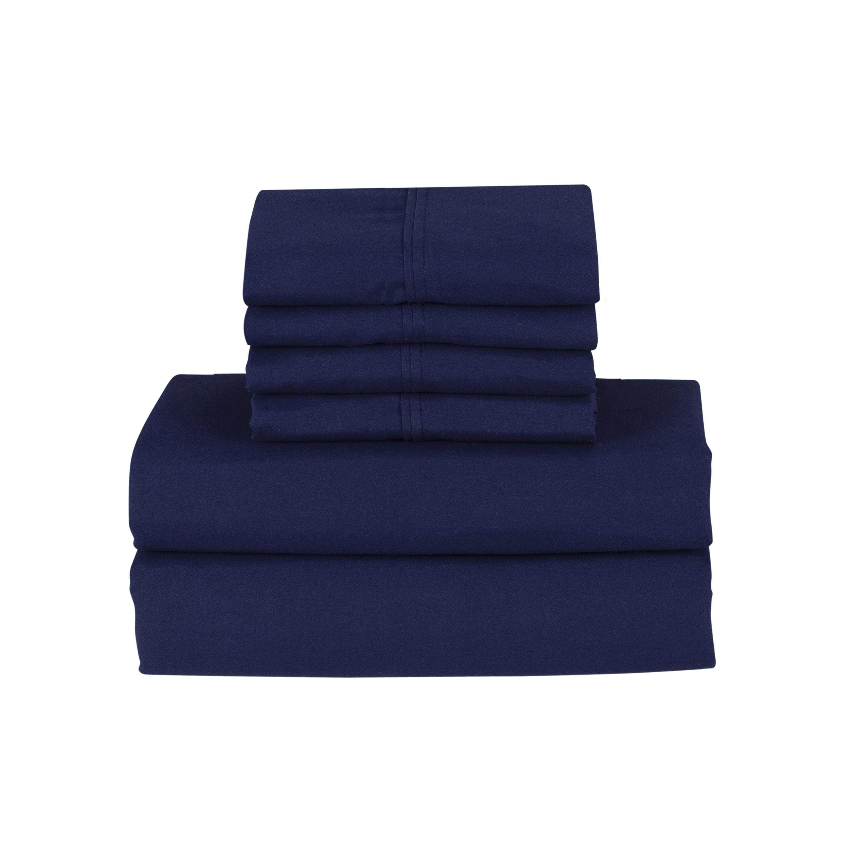 Ensemble de draps Smart Pocket 6 pièces en rayonne de bambou, 1 800 fils au pouce carré