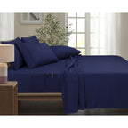 Ensemble de draps Smart Pocket 6 pièces en rayonne de bambou, 1 800 fils au pouce carré