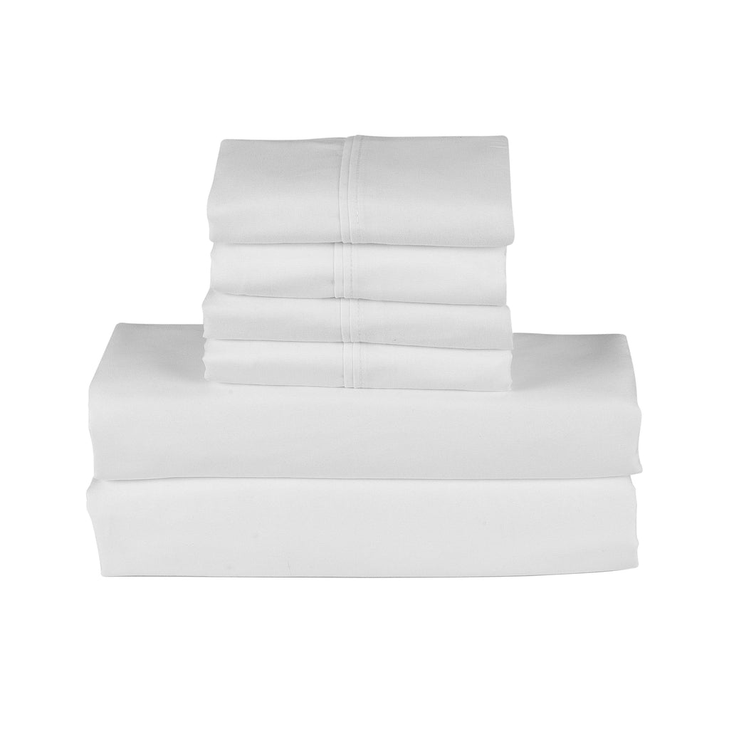 Ensemble de draps Smart Pocket 6 pièces en rayonne de bambou, 1 800 fils au pouce carré