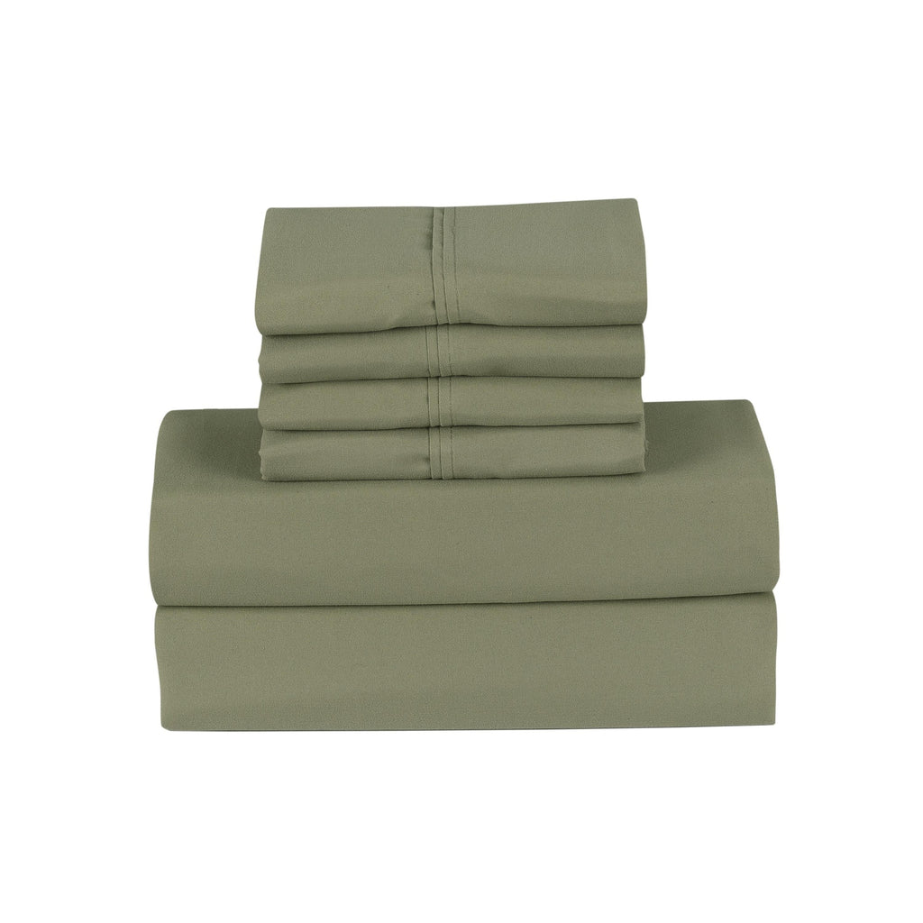 Ensemble de draps Smart Pocket 6 pièces en rayonne de bambou, 1 800 fils au pouce carré