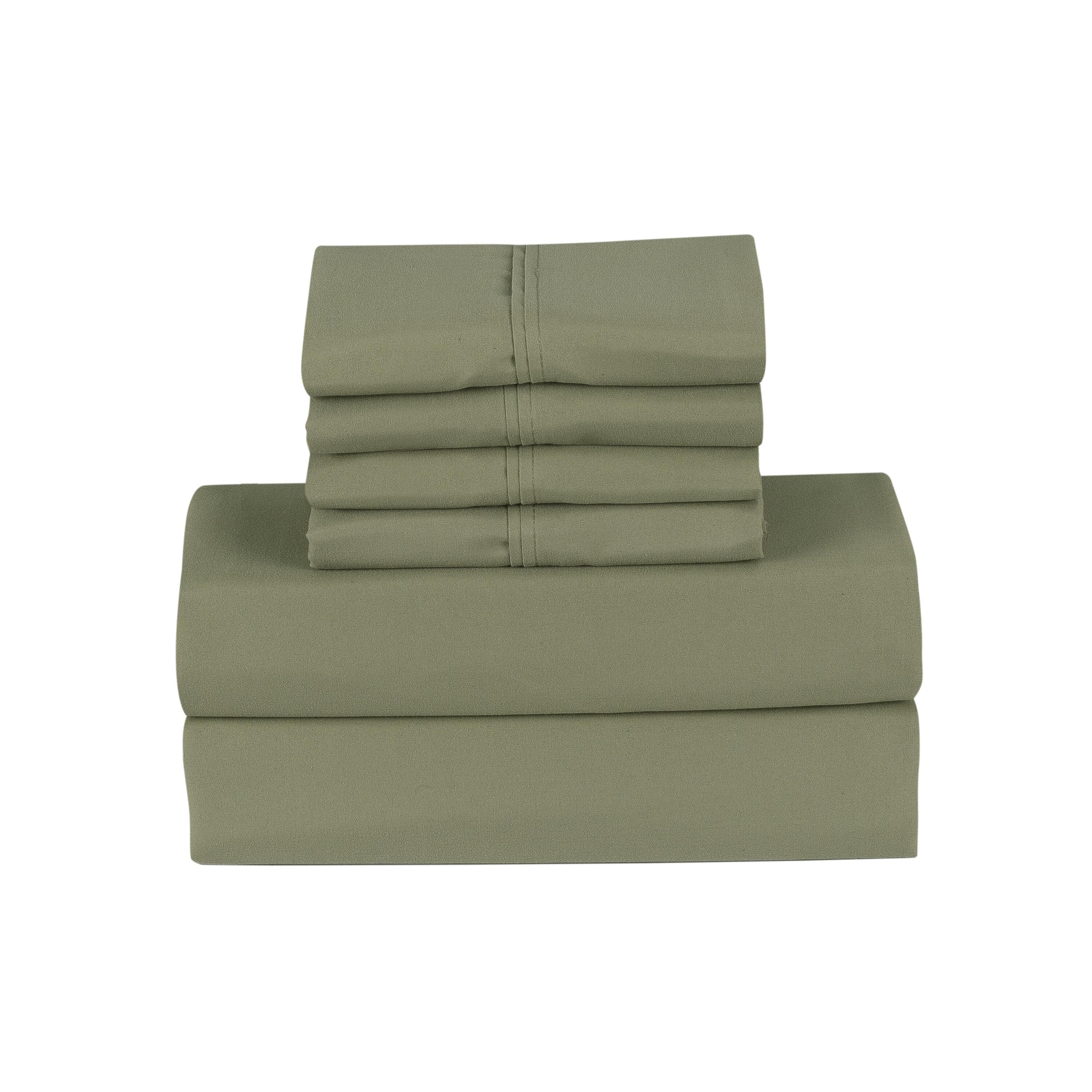 Ensemble de draps Smart Pocket 6 pièces en rayonne de bambou, 1 800 fils au pouce carré