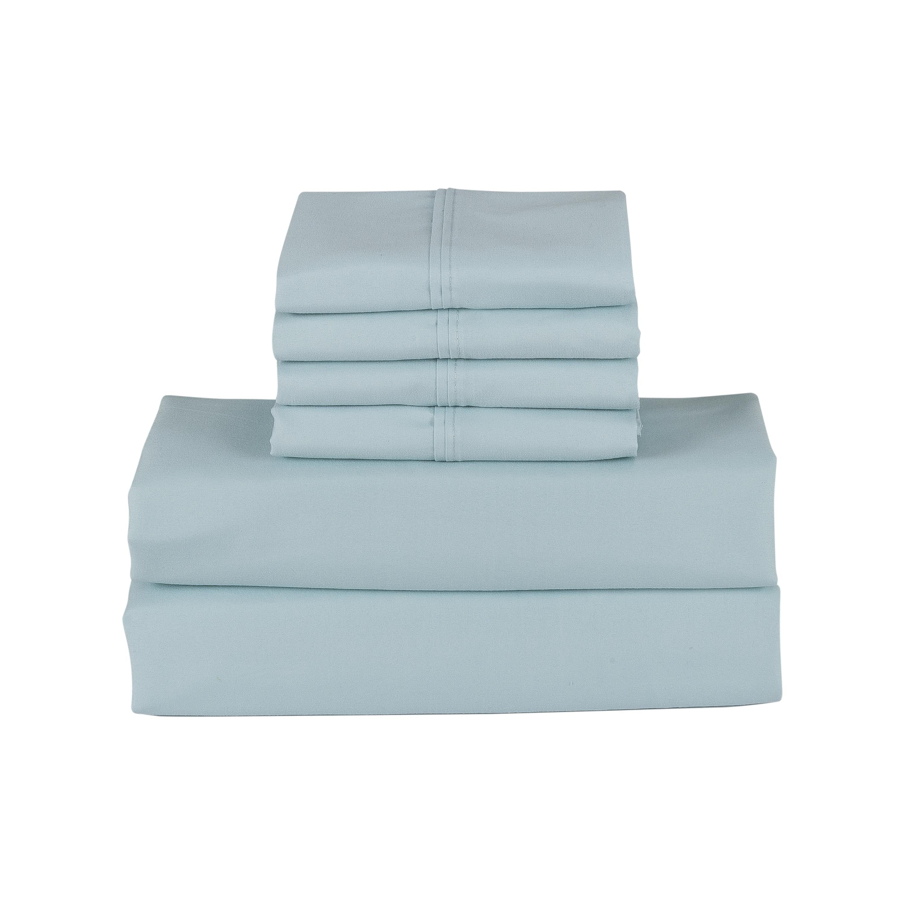 Ensemble de draps Smart Pocket 6 pièces en rayonne de bambou, 1 800 fils au pouce carré