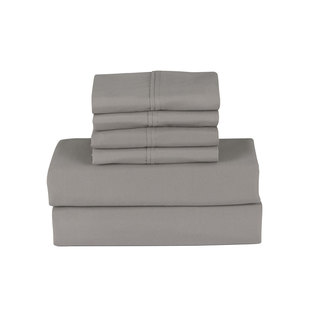 Ensemble de draps Smart Pocket 6 pièces en rayonne de bambou, 1 800 fils au pouce carré