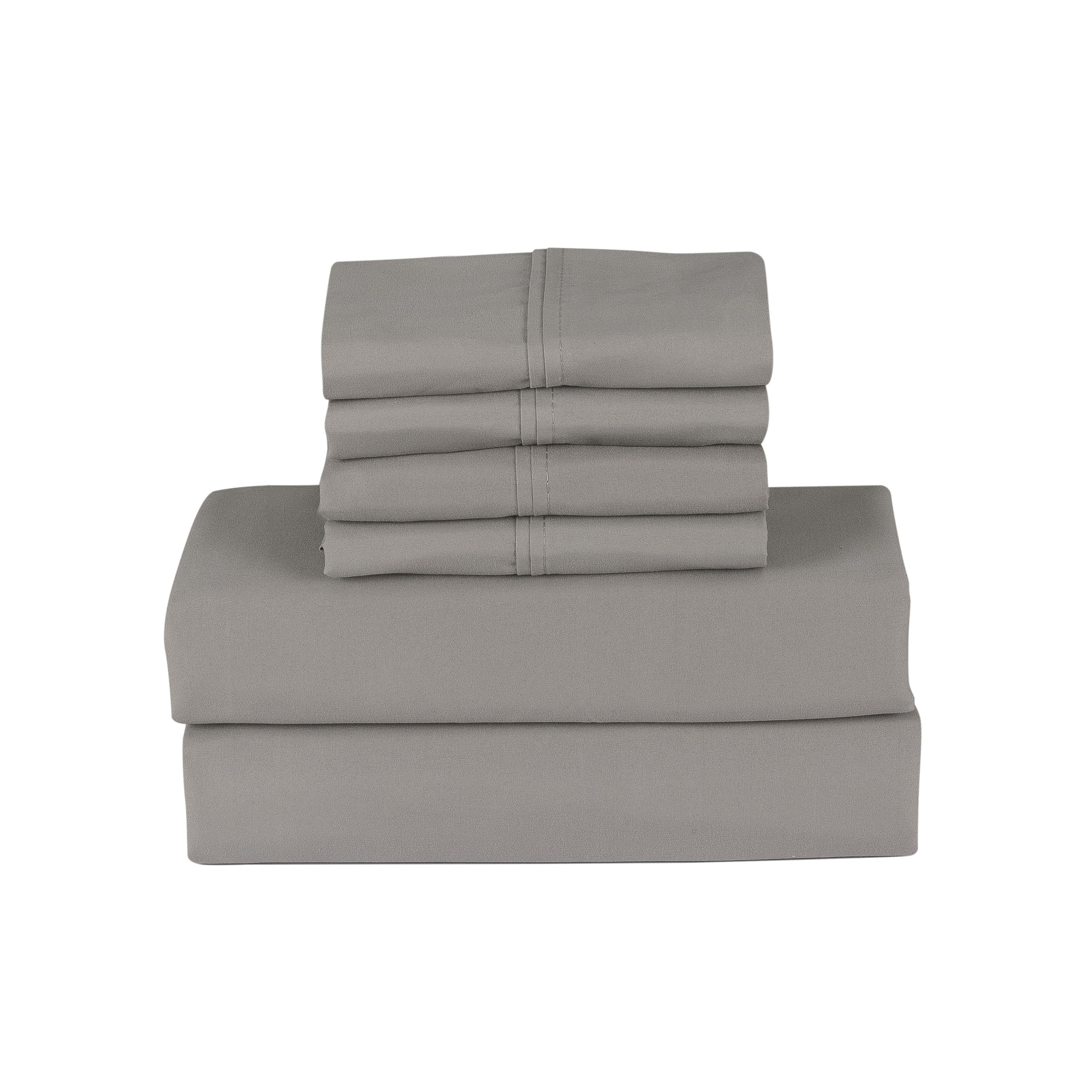 Ensemble de draps Smart Pocket 6 pièces en rayonne de bambou, 1 800 fils au pouce carré