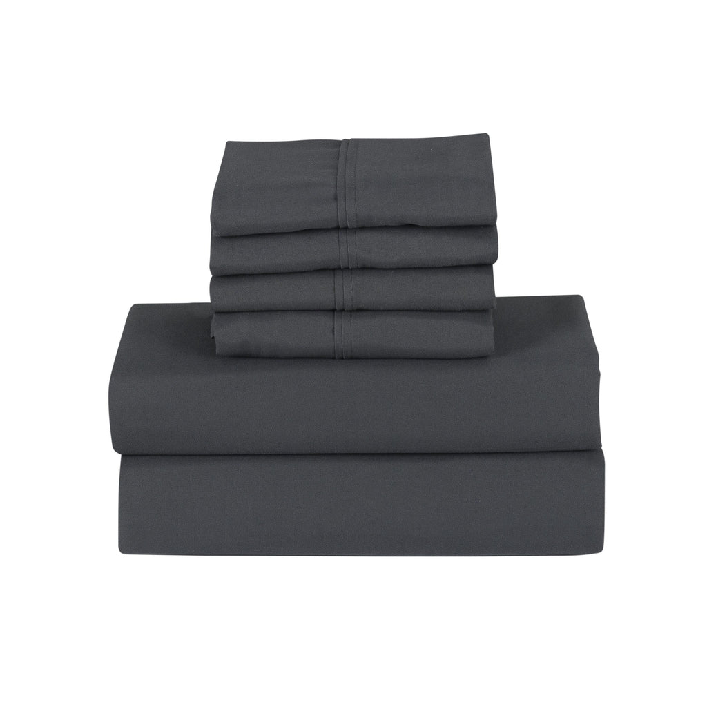 Ensemble de draps Smart Pocket 6 pièces en rayonne de bambou, 1 800 fils au pouce carré