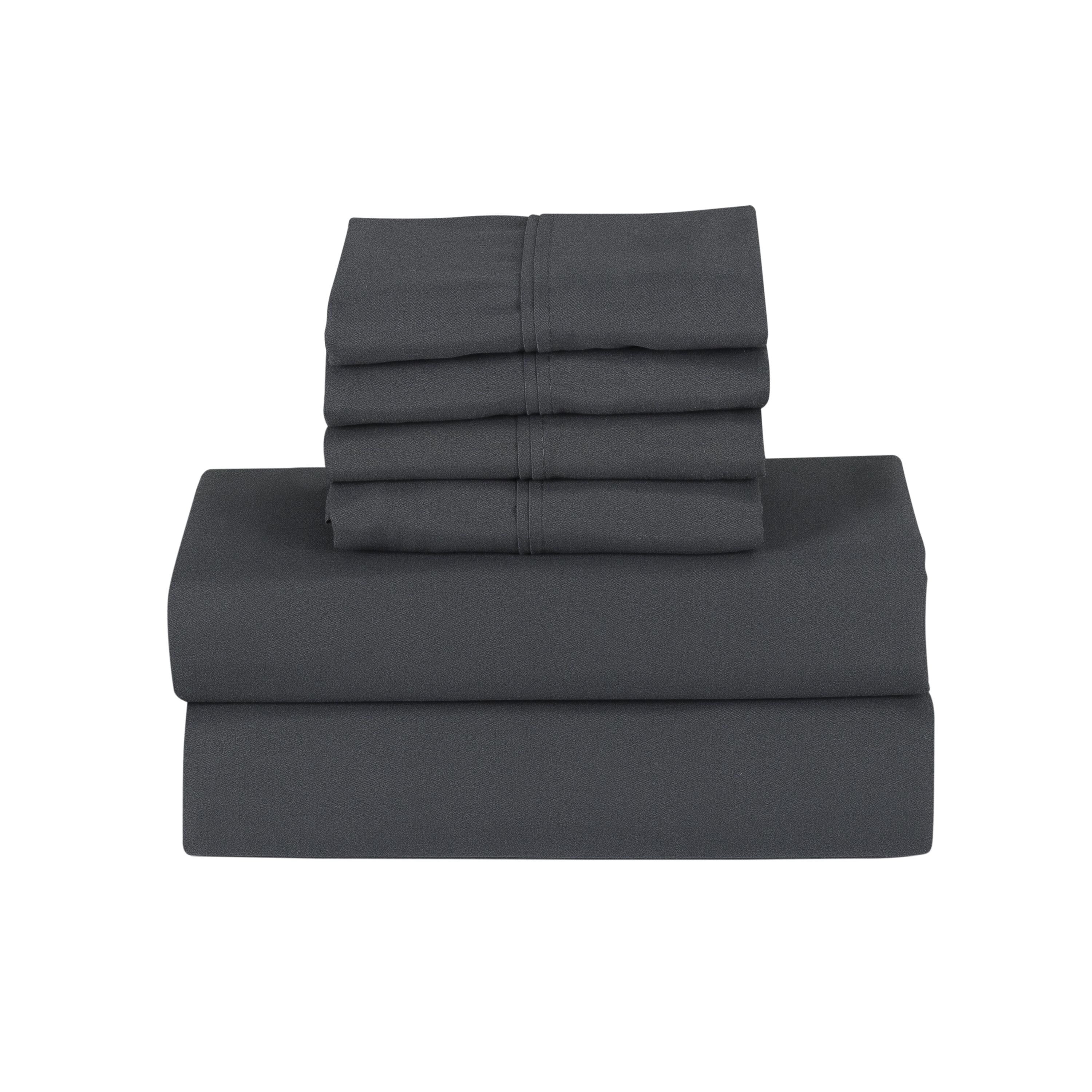 Ensemble de draps Smart Pocket 6 pièces en rayonne de bambou, 1 800 fils au pouce carré