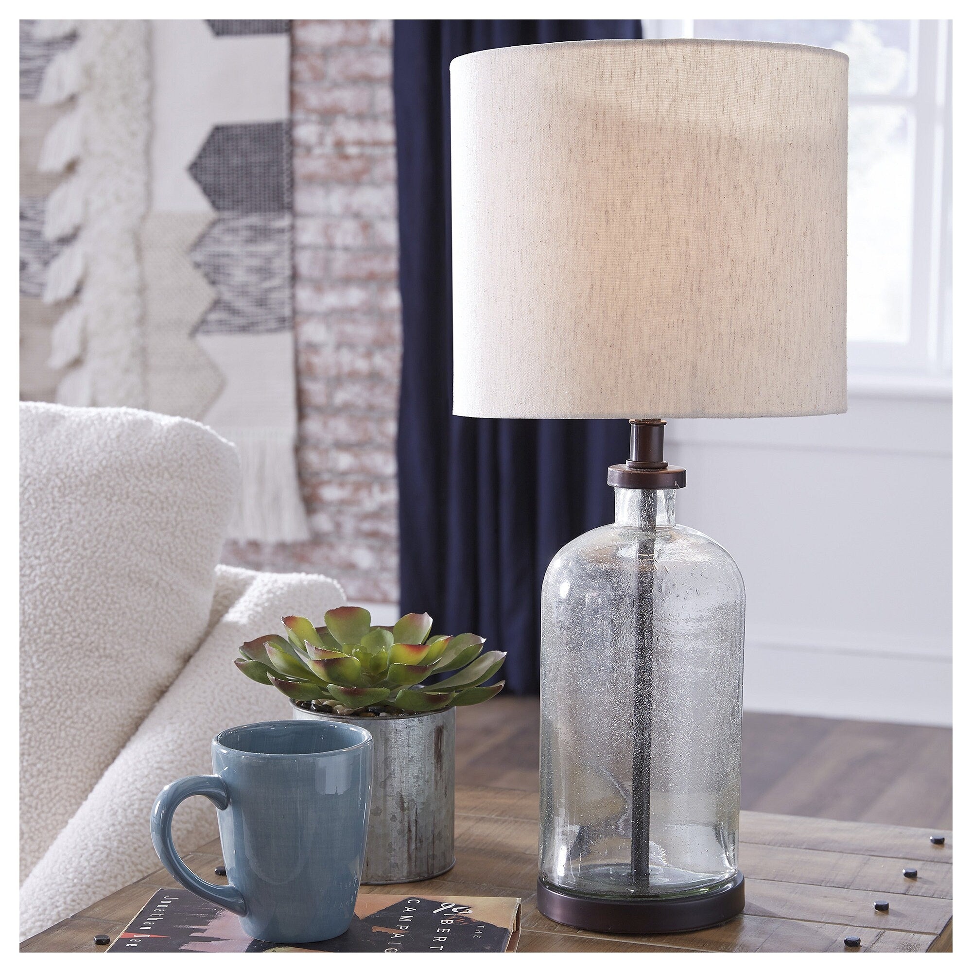 Lampe de table moderne en verre Bandile de style ferme – 10 l x 10 p x 22 h