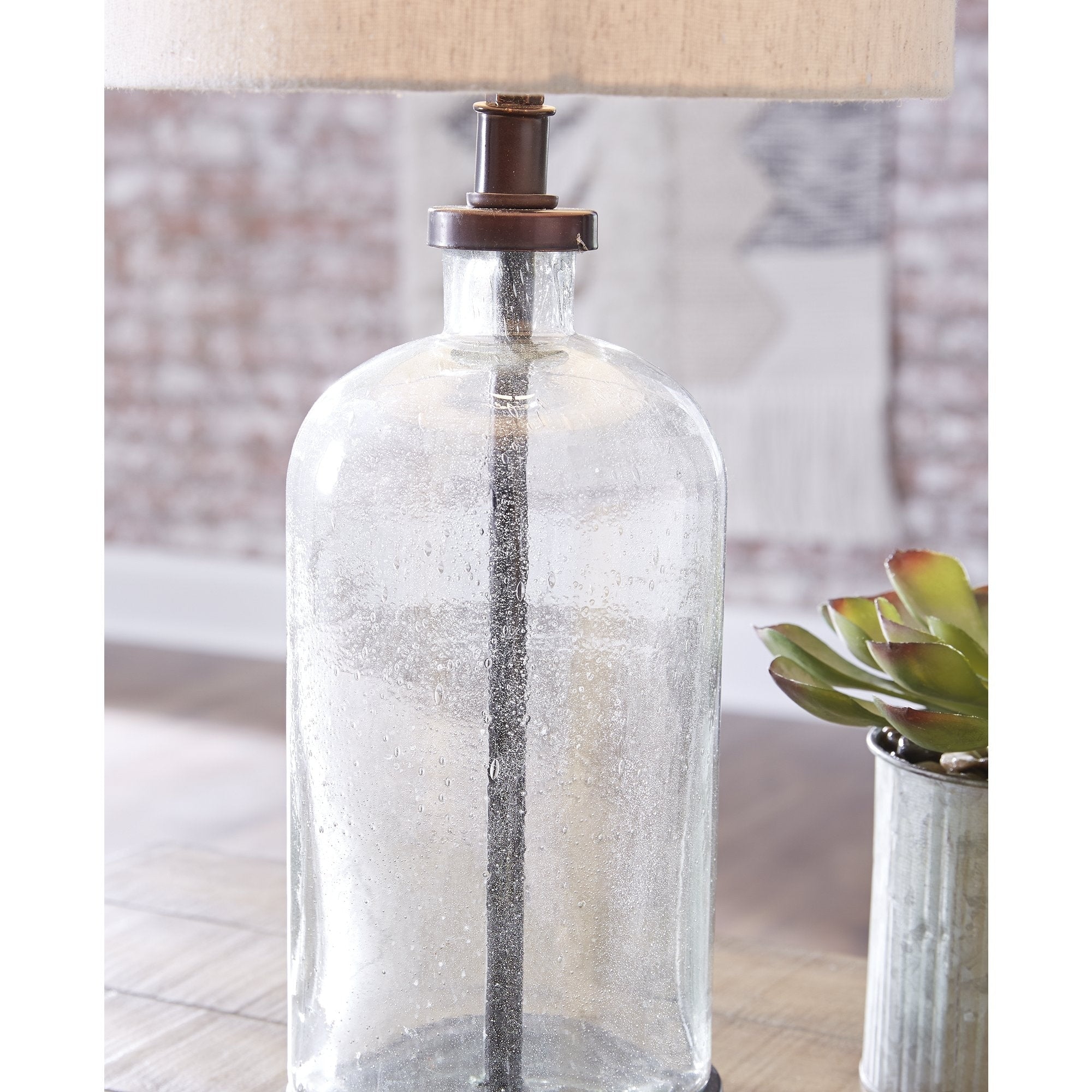 Lampe de table moderne en verre Bandile de style ferme – 10 l x 10 p x 22 h