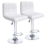 Lot de 2 tabourets de bar réglables et pivotants en cuir PU