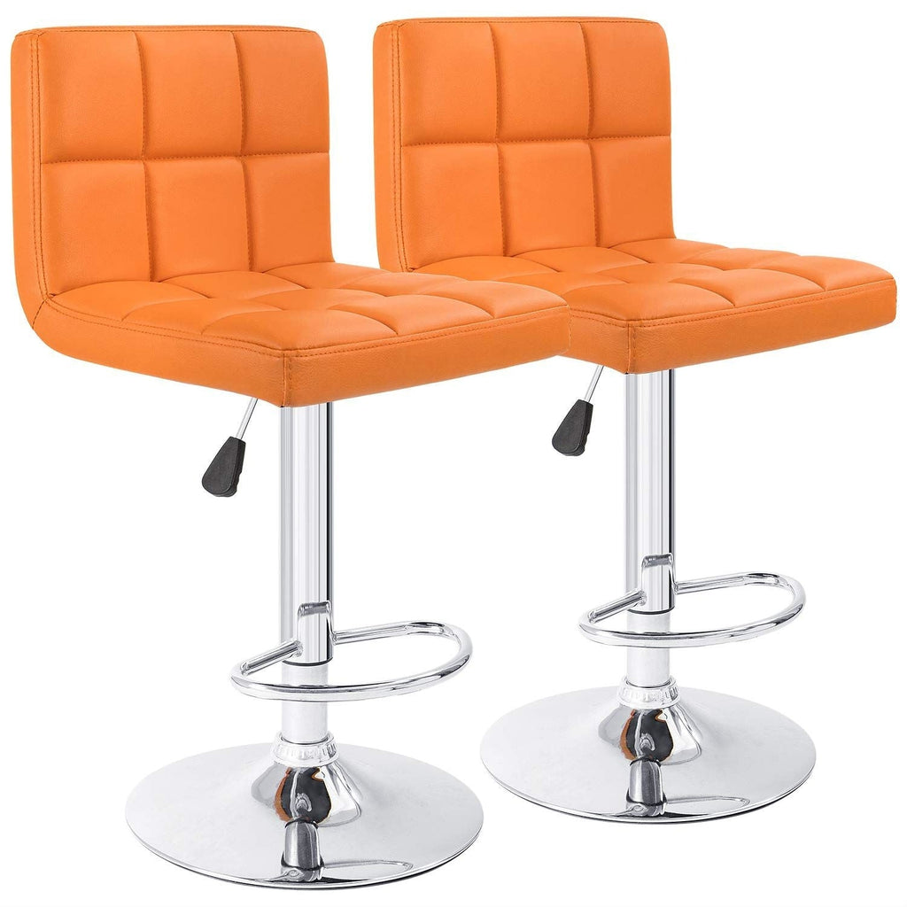 Lot de 2 tabourets de bar réglables et pivotants en cuir PU