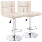 Lot de 2 tabourets de bar réglables et pivotants en cuir PU