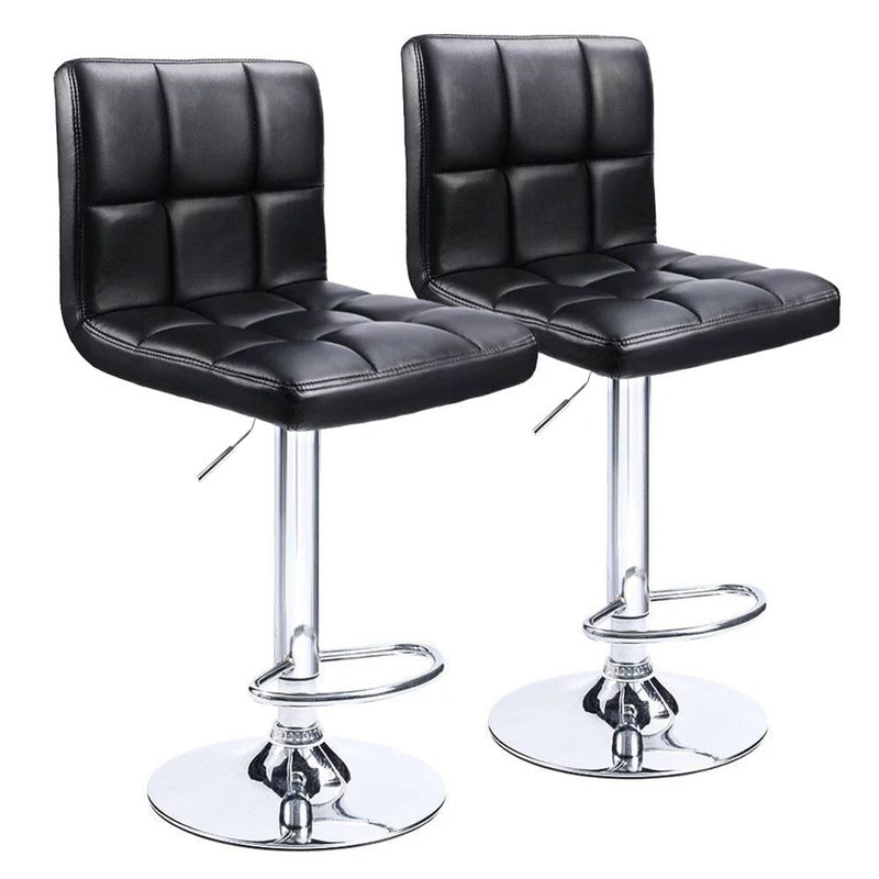 Lot de 2 tabourets de bar réglables et pivotants en cuir PU