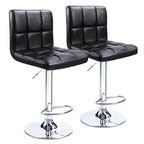 Lot de 2 tabourets de bar réglables et pivotants en cuir PU