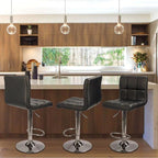 Lot de 2 tabourets de bar réglables et pivotants en cuir PU