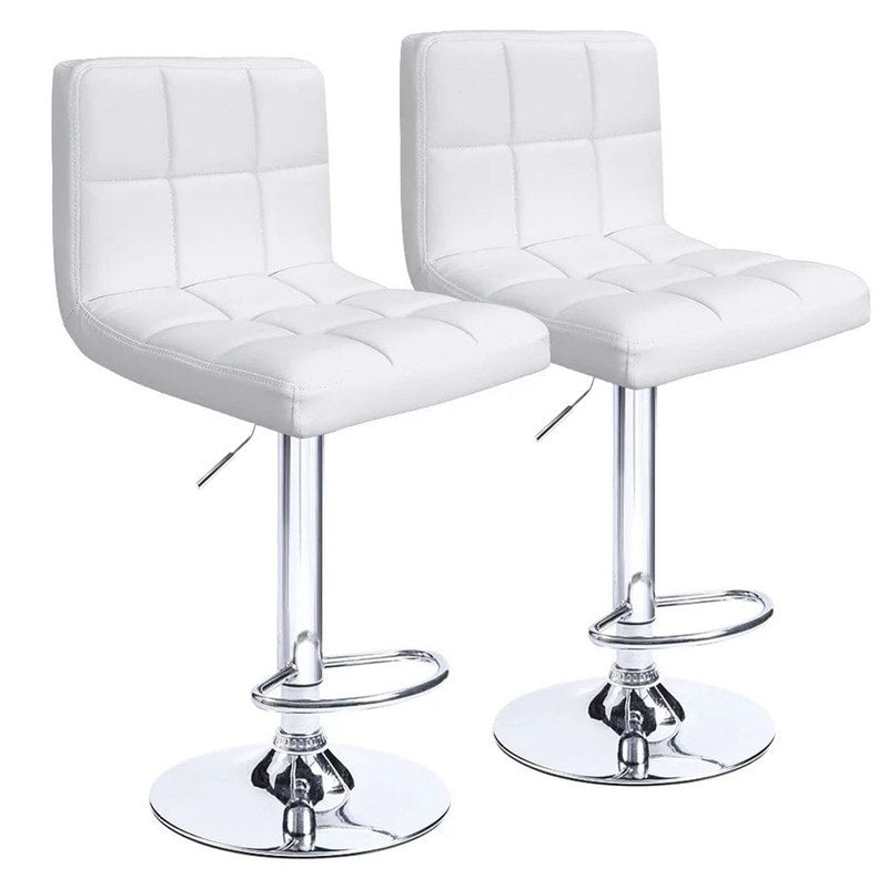 Lot de 2 tabourets de bar réglables et pivotants en cuir PU