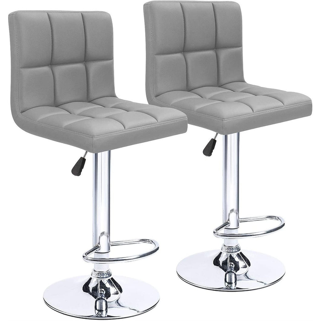 Lot de 2 tabourets de bar réglables et pivotants en cuir PU