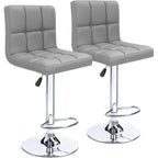Lot de 2 tabourets de bar réglables et pivotants en cuir PU