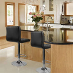 Lot de 2 tabourets de bar réglables et pivotants en cuir PU