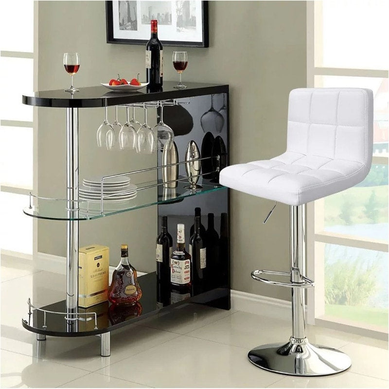 Lot de 2 tabourets de bar réglables et pivotants en cuir PU