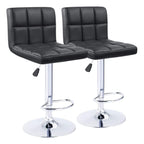Lot de 2 tabourets de bar réglables et pivotants en cuir PU