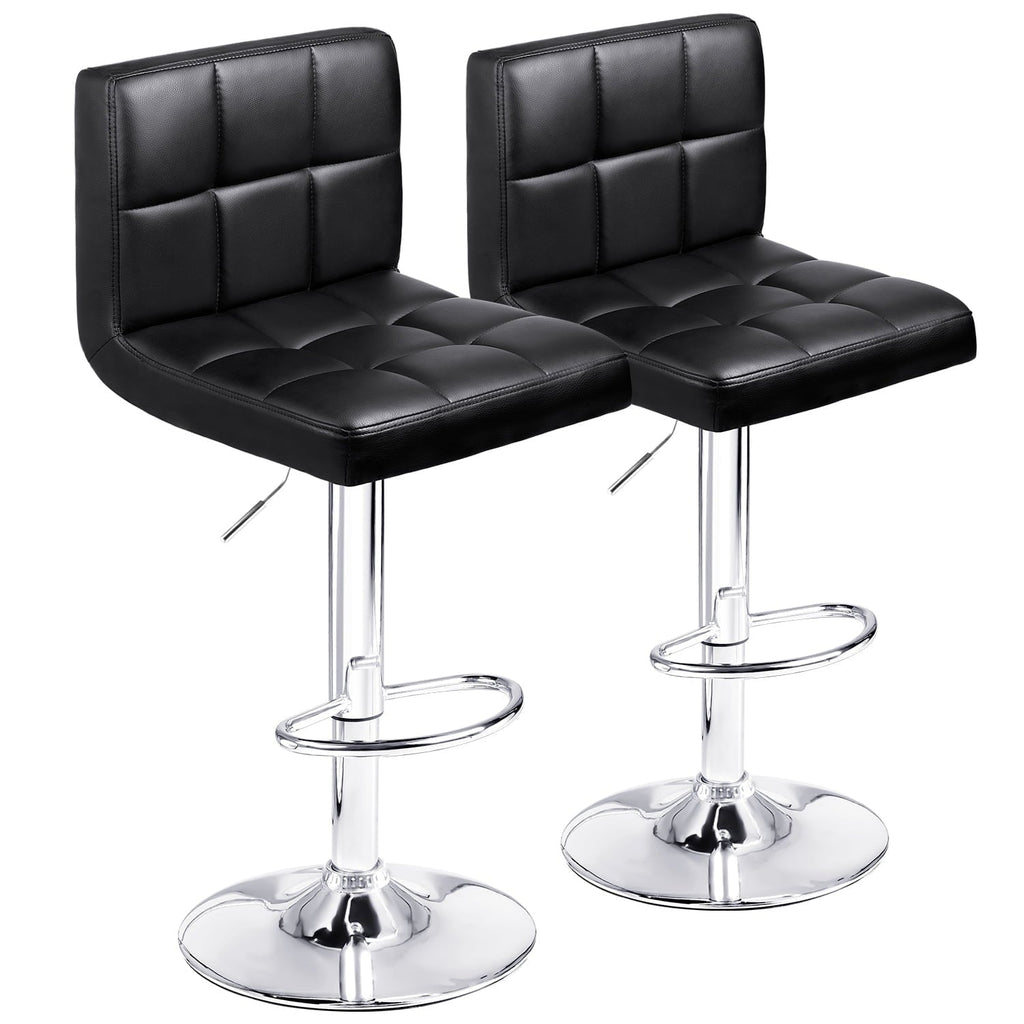 Lot de 2 tabourets de bar réglables et pivotants en cuir PU