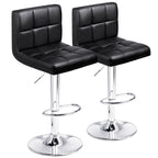 Lot de 2 tabourets de bar réglables et pivotants en cuir PU