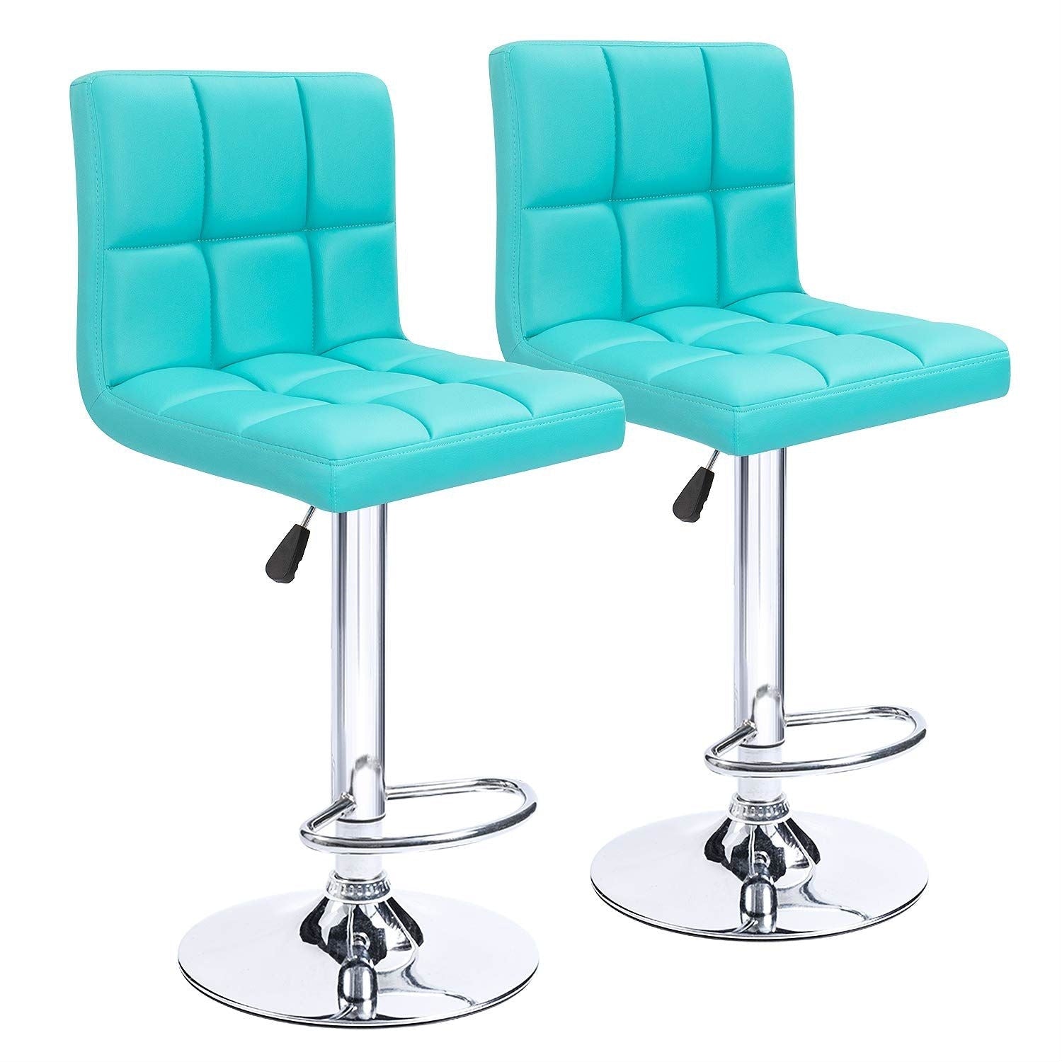 Lot de 2 tabourets de bar réglables et pivotants en cuir PU