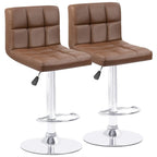 Lot de 2 tabourets de bar réglables et pivotants en cuir PU