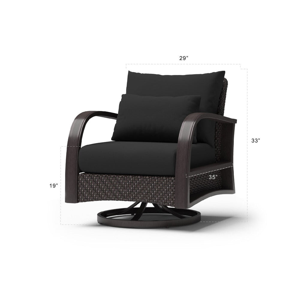 Ensemble de fauteuils club et poufs d'extérieur Barcelo 5 pièces Sunbrella Motion