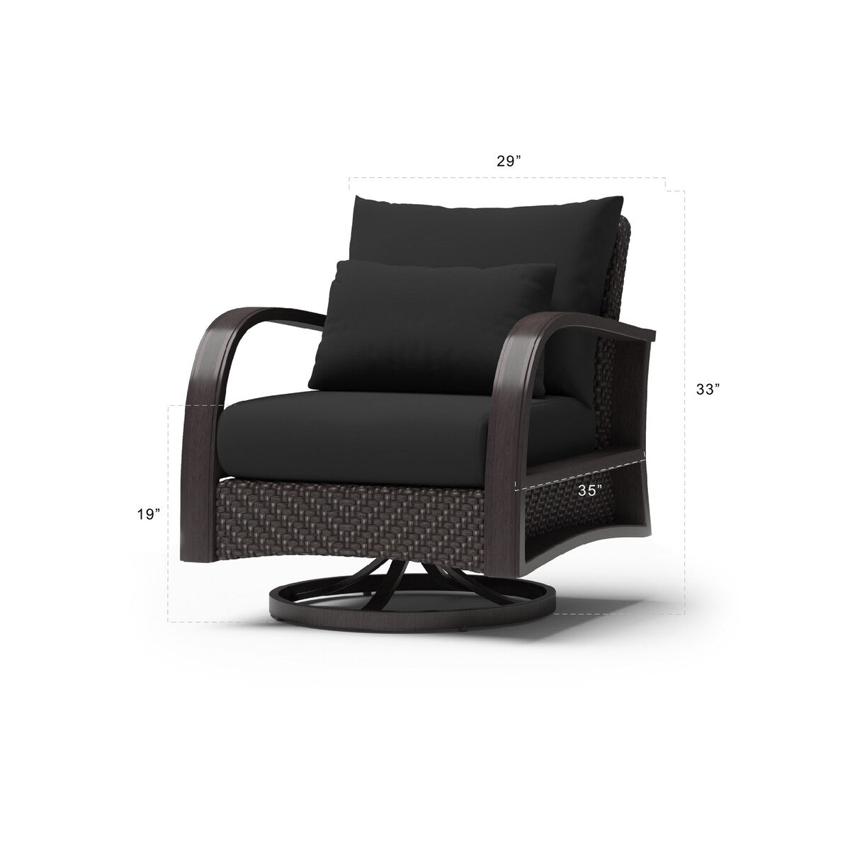 Ensemble de fauteuils club et poufs d'extérieur Barcelo 5 pièces Sunbrella Motion