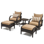 Ensemble de fauteuils club et poufs d'extérieur Barcelo 5 pièces Sunbrella Motion