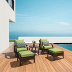 Ensemble de fauteuils club et poufs d'extérieur Barcelo 5 pièces Sunbrella Motion