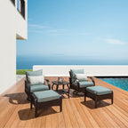 Ensemble de fauteuils club et poufs d'extérieur Barcelo 5 pièces Sunbrella Motion