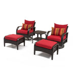 Ensemble de fauteuils club et poufs d'extérieur Barcelo 5 pièces Sunbrella Motion