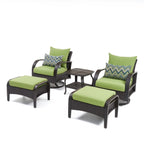 Ensemble de fauteuils club et poufs d'extérieur Barcelo 5 pièces Sunbrella Motion