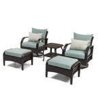 Ensemble de fauteuils club et poufs d'extérieur Barcelo 5 pièces Sunbrella Motion