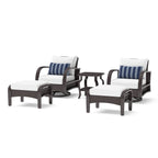 Ensemble de fauteuils club et poufs d'extérieur Barcelo 5 pièces Sunbrella Motion