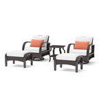 Ensemble de fauteuils club et poufs d'extérieur Barcelo 5 pièces Sunbrella Motion