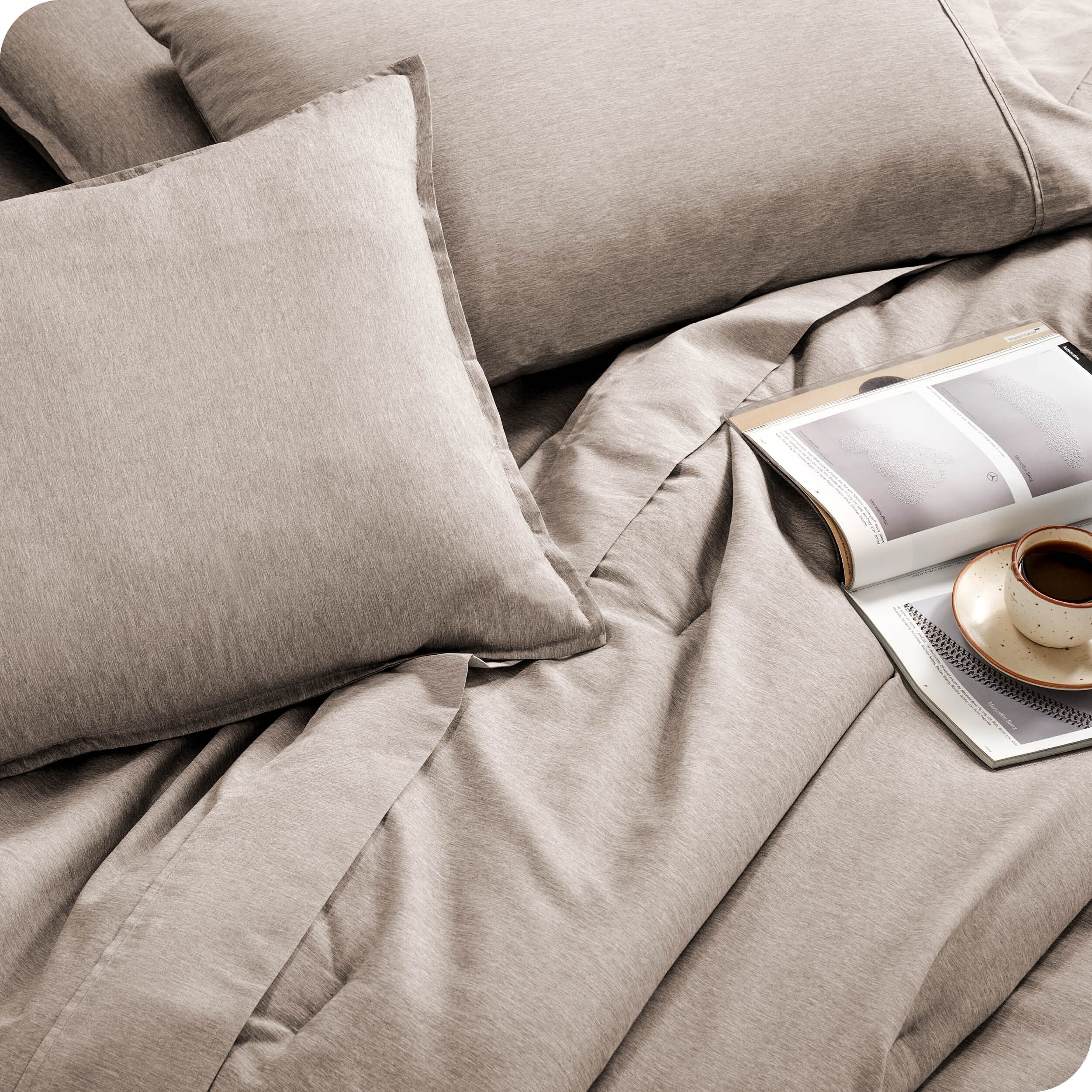 Bare Home Heathered Bed-in-a-Bag - Ensemble couette et draps